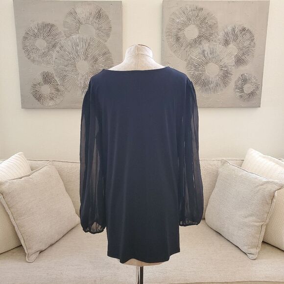 JM Collection Printed Slit-Sleeve Blouse sz 2x - Picture 6 of 11